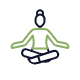 animated graphic of a woman sitting in a yoga pose