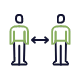 animated graphic of two people trading places